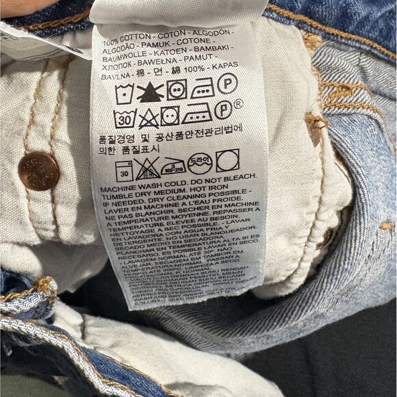 Levi's 501 Original Womens High-Rise Distressed Jean Denim Cut Off Shorts Sz 28 - Picture 7 of 12